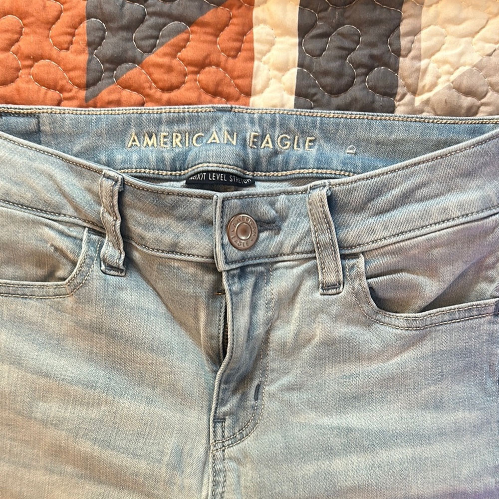 American Eagle Outfitters Women's Sky Blue High Rise Jeans